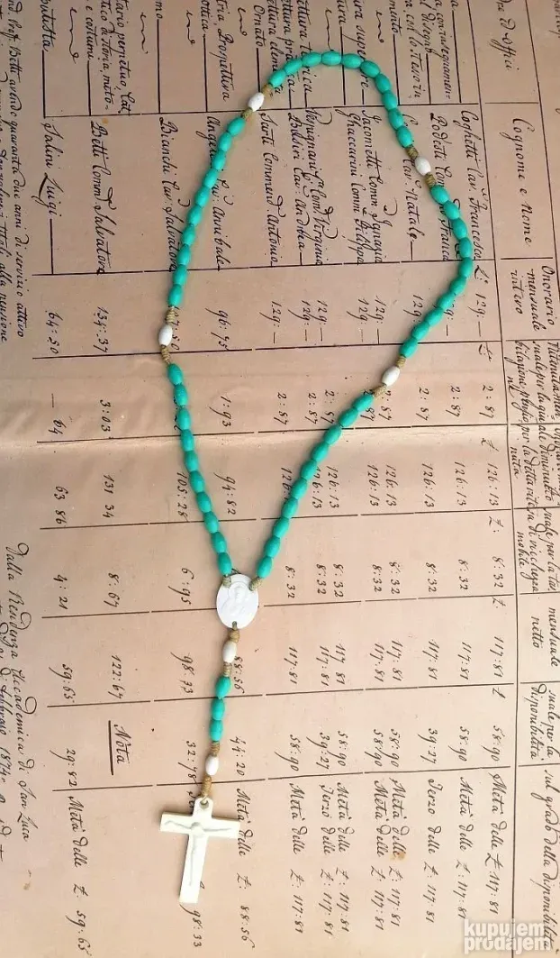Antikna Italijanska TIRKIZNA brojanica 1950/60