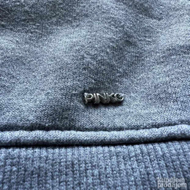 PINKO UP ORIGINAL zenska siva dukserica sa perlama XXL duks