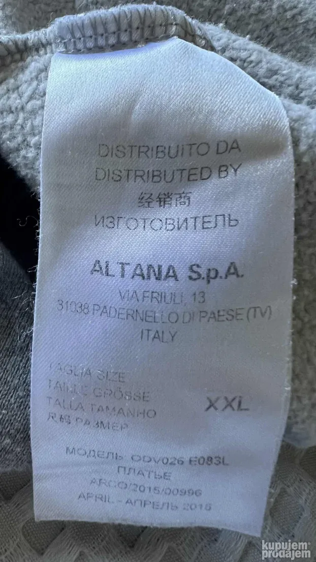 PINKO UP ORIGINAL zenska siva dukserica sa perlama XXL duks