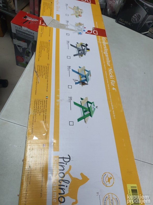 2u1 Deciji sto sa Klupom 90x79x50cm - Pinolino Beli
