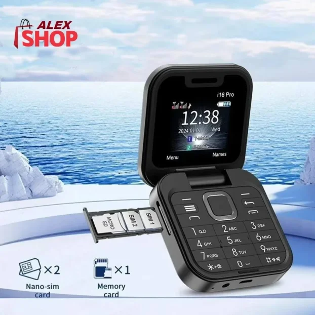 Mini Telefon na preklop i16 Pro dual SIM SD kartica