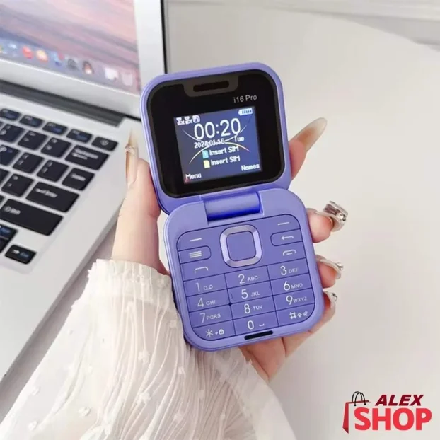 Mini Telefon na preklop i16 Pro dual SIM SD kartica