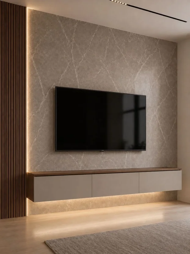 Tv komoda Kasmir siva mat/hrast