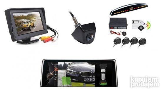 Parking senzori android set crni za napred i pozadi