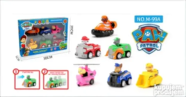 NOVO! Patrolne sape set od 6 sapa sa vozilima