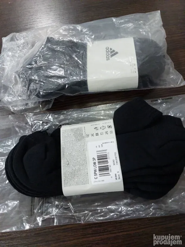 Adidas crne čarape plitke (3 Para) - (NOVO - ORIGINAL)