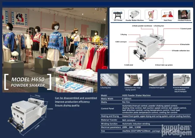 DTF Štampač Fedar FD-70 70cm širine sa 2 Epson I3200 Na RATE