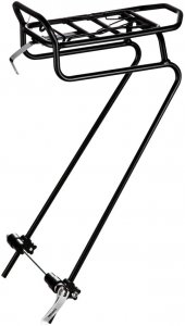 Prednja rešetka za bicikl prtljag aluminijum crna podesiva