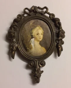 ITALY, Stari mensingani ram sa Slikom na svili br.2, Prelepo