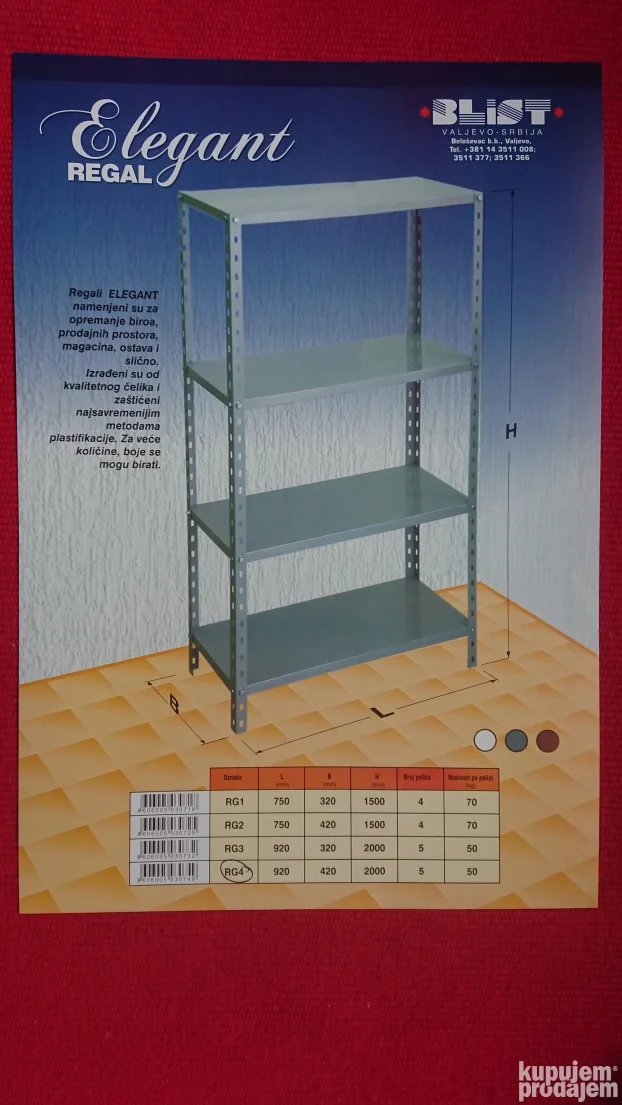 Metalni regal Elegant 2000x920x420 Kvalitet! NOVO!
