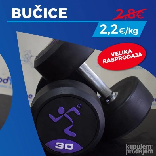 Anytime Fitness bučice 18kg - NOVO