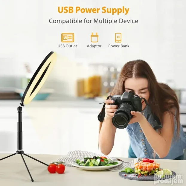 Ring Foto Lampa 25 cm NOVO LED Prsten za Slikanje, Snimanje