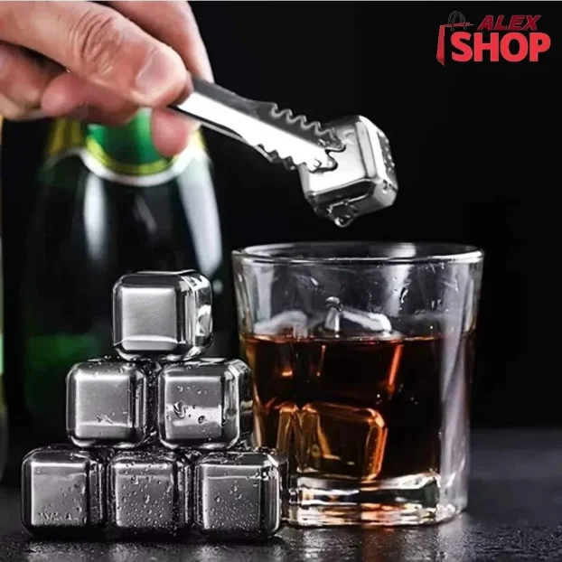 Metalni led ledene kocke za piće, vino i koktele