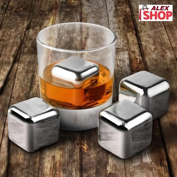 Metalni led ledene kocke za piće, vino i koktele