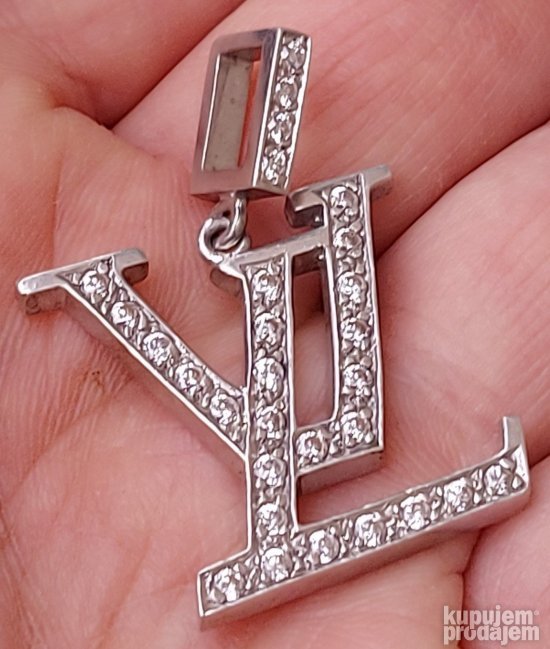 Prelep Stari Srebrni privezak Louis Vuittton, sa Logom brend
