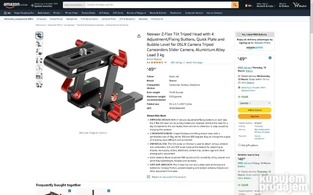 Z glava ORIGINAL NEEWER Upgraded Z-Flex Tilt Tripod Head NOV