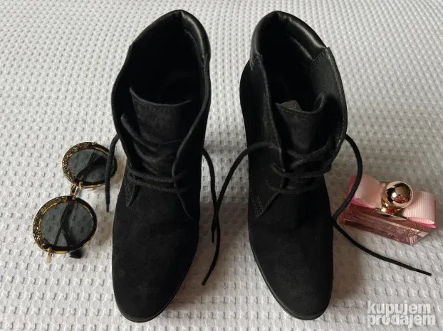 HOGAN ORIGINAL crne kozne cipele prevrnuta koza 38.5