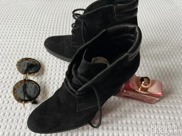 HOGAN ORIGINAL crne kozne cipele prevrnuta koza 38.5
