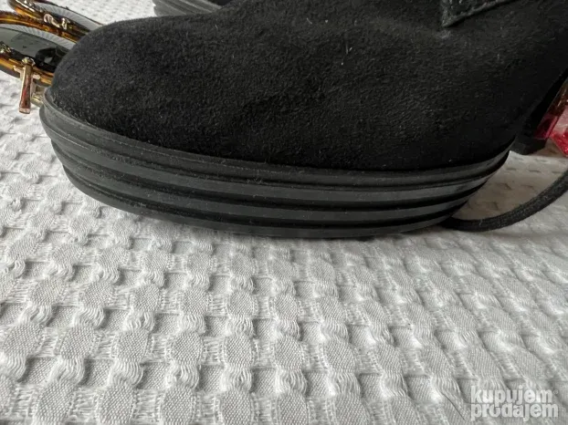 HOGAN ORIGINAL crne kozne cipele prevrnuta koza 38.5