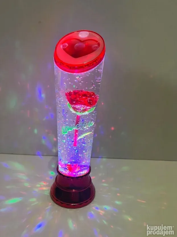 Ruža lampa Svetleća igrajuća ruža Srce Poklon