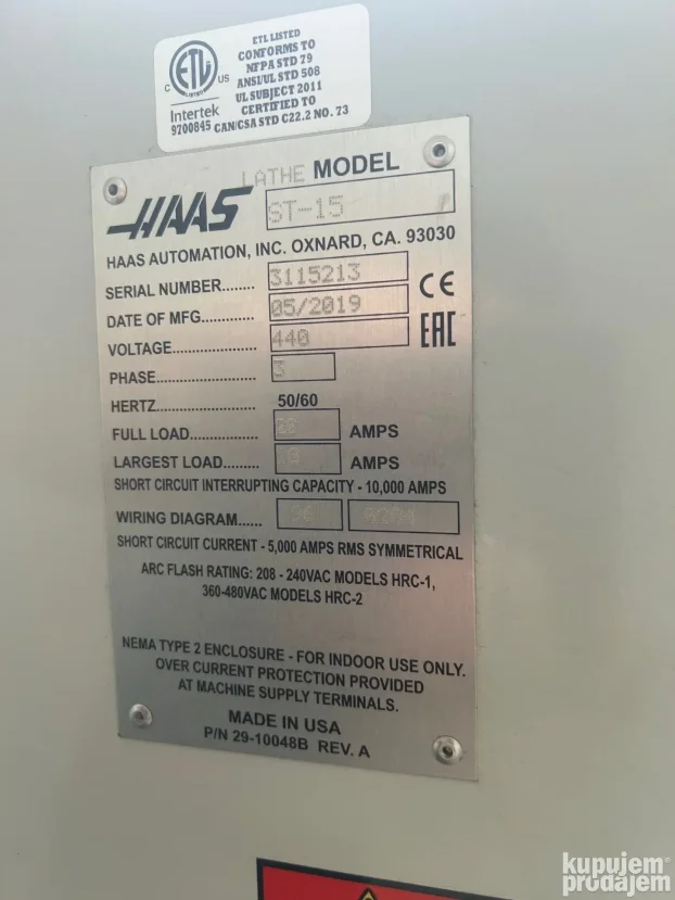 Haas ST15 cnc strug