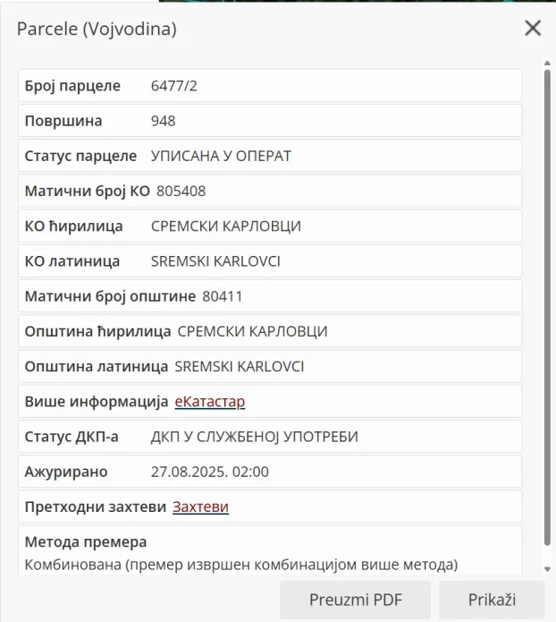 Sremski Karlovci, Fruška gora, 9.48 ar