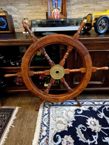 Veliko Brodsko kormilo, od drveta mahagoni, 79 cm, iz 1960 g