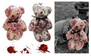 Krvavi Plisani Medved Haloween Privezak Za Kljuceve