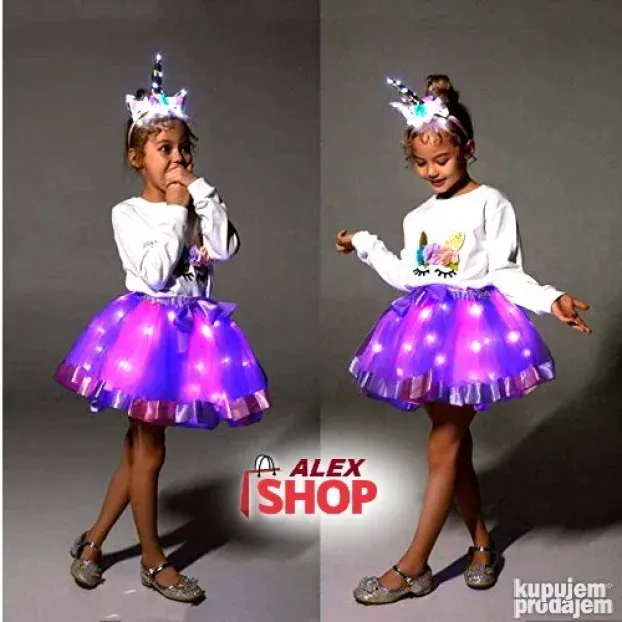 Svetleći komplet suknjica kruna i žezlo