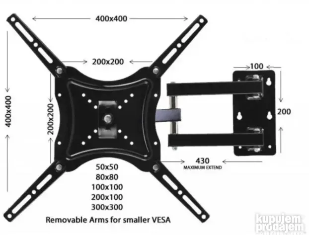 U ponudi i nosac Zidni Nosac za Tv sa 3 Zgloba 14"-55" inc