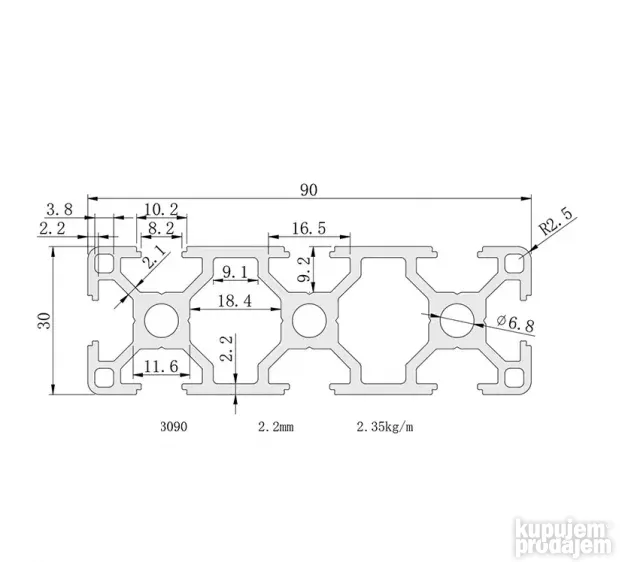 Aluminijumski konstruktivni profili 3090
