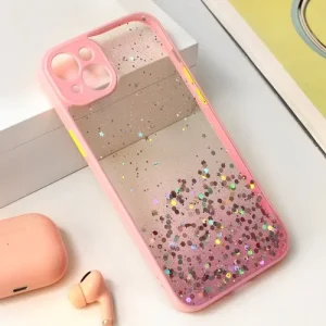 Maska Frame Glitter za iPhone 14 Plus 6.7 roze