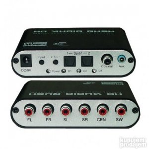 DAC 5.1 Suround audio konverter ac3/dts SPDIF na 5.1, 192kHz