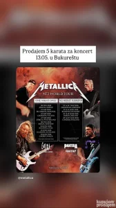 KARTE za Metallica koncert Bukurest 13.05.