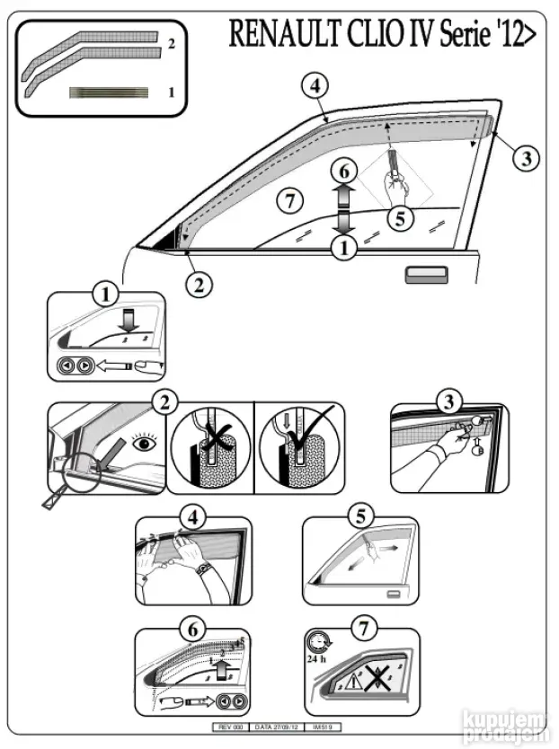 Vetrobrani Deflektori Usmerivaci Vazduha, Reno Clio 98-2005