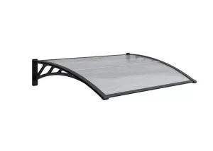 Nadstrešnica 150x100 Crna Providni Leksan