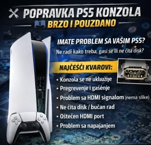 Popravka Sony PS5 konzole