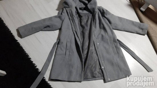 VERO MODA sivi duzi kaput vel. XL