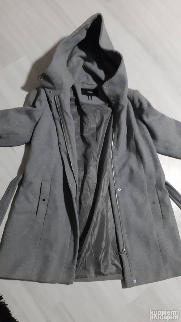 VERO MODA sivi duzi kaput vel. XL