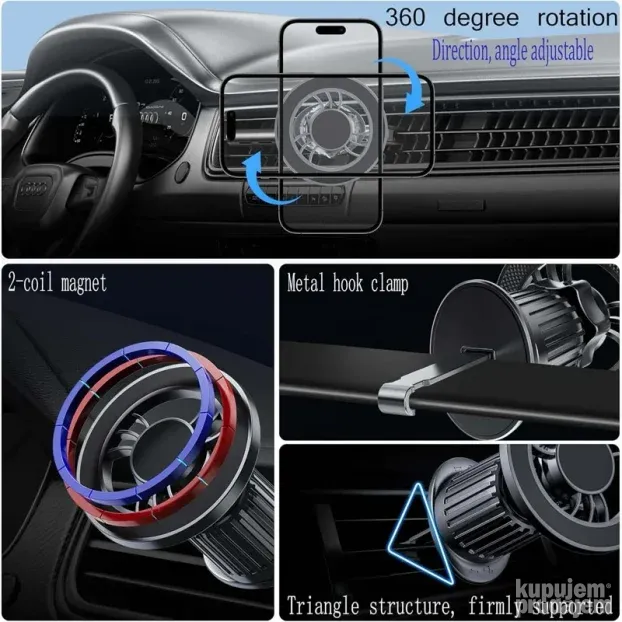 Auto drzac za telefon Magsafe Remax C12 crni