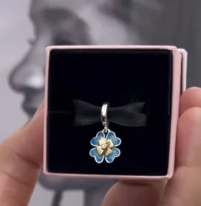 PANDORA privezak Four Leaf Clover Diamond srebro ale s925