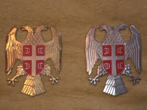 Srbski grb, orao, metalni 10 cm