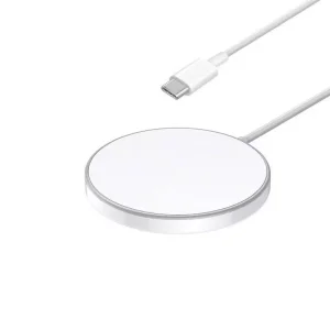 Bezicni punjac Magnetic 15W sa Type C kablom beli