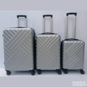 H I T-SNIZENJE Koferi set 3u1 ABS mod.8010 srebrni N O V O