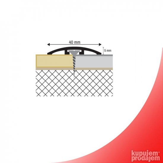Aluminijumska prelazna lajsna (profil) za keramiku PR-40