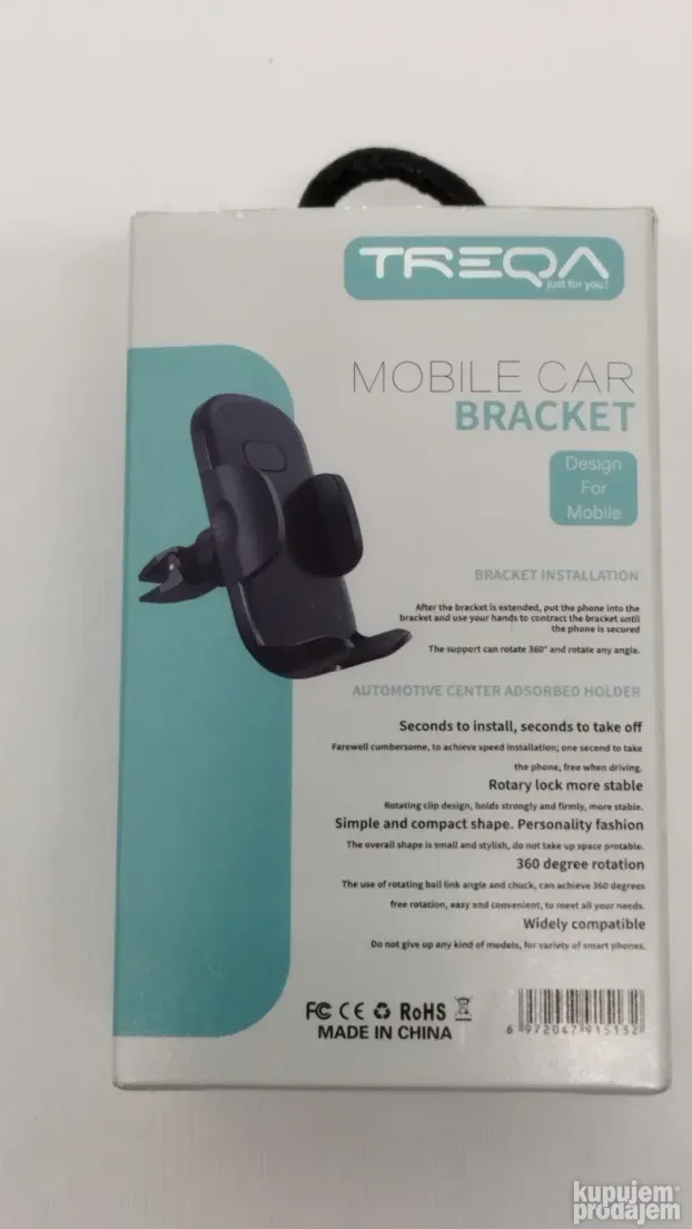 Auto rotirajući držač za telefon AirVent TREQA