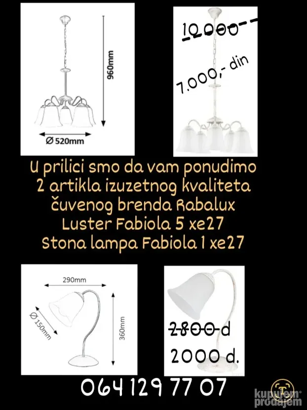 Luster Fabiola  5xe27 Rasprodaja