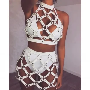 Harnes set topić i suknjica bela, crvena ili crna