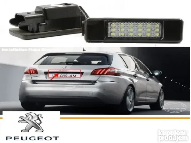 Led svetlo za tablicu Led lampe - Peugeot 308