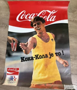 RARITET: Coca-Cola Olimpijski poster 1984 - Ćirilica (Ex-Yu)